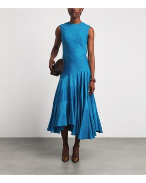 tory burch flared cotton silk dress TORY BURCH Flared cotton and silk-blend voile midi dress