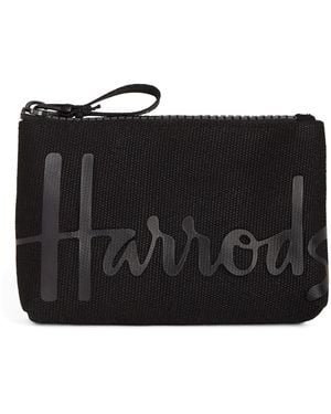 Harrods Cotton Logo Coin Purse - Black