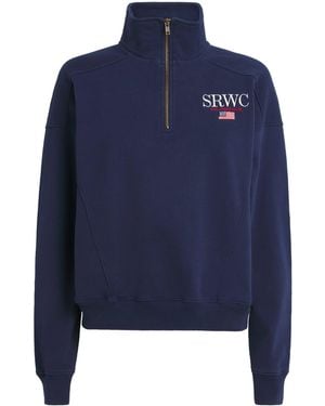 Sporty & Rich Wellness Club Quarter-Zip Sweatshirt - Blue