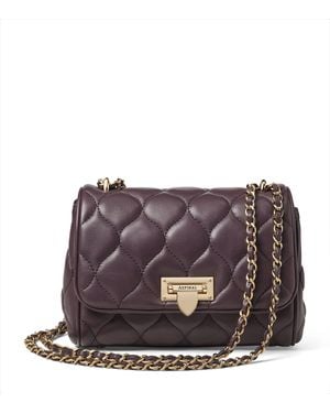 Aspinal of London Small Leather Lottie Cross-Body Bag - Purple