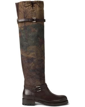 Ralph Lauren Leather Waylon Scenic Boots - Brown