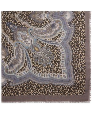 Etro Leopard Print Aida Shawl - Black