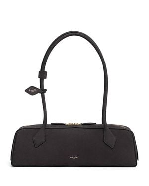 Alaïa Medium Suede Le Teckel Shoulder Bag - Black
