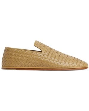 Bottega Veneta Lambskin Sunday Slippers - Natural