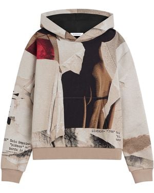 Givenchy Fleece Couture Seam Ripped Papers Hoodie - Multicolor