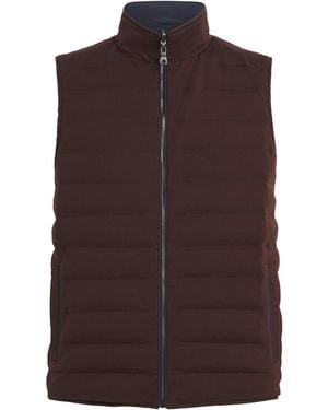 FIORONI CASHMERE Cashmere-Down Reversible Gilet - Brown
