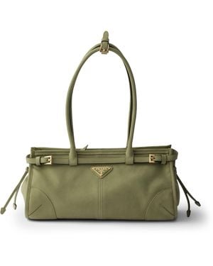 Prada Medium Nubuck Bonnie Shoulder Bag - Green