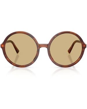 Miu Miu Acetate Oversized Round Sunglasses - Brown
