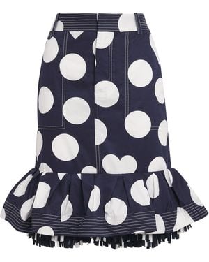 Jacquemus Cotton Polka Dot Cabana Midi Skirt - Blue
