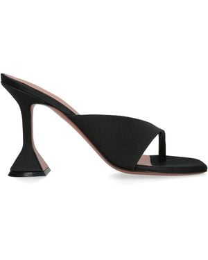 AMINA MUADDI Satin Shiona Mules 95 - Black