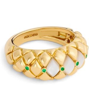 L'Atelier Nawbar Diamond And Emerald Bond Street Curve Ring - Metallic