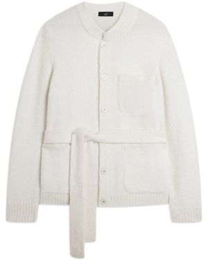 dunhill Cashmere-Blend Belted Cardigan - White