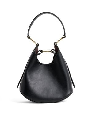 Harrods Small Leather Penny Shoulder Bag - Black