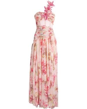 PATBO Chiffon Orchid Bloom Maxi Dress - Pink