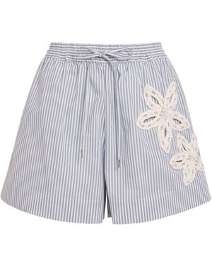 Sandro Crystal-Detail Flower Shorts - Grey