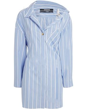 Jacquemus Asymmetric Shirt Mini Dress - Blue