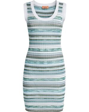 Missoni Sleeveless Stripe Mini Dress - Blue