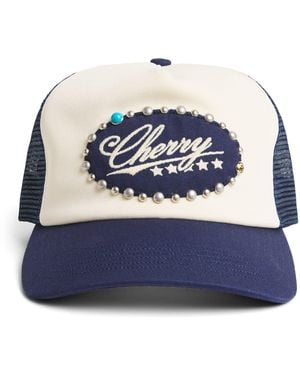 CHERRY LA Cherry Trucker Cap - Blue