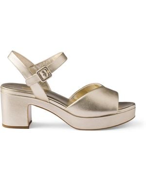 Prada Leather Padded Heeled Sandals 65 - Metallic