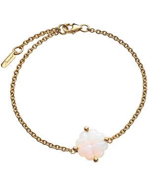 Baccarat Vermeil And Crystal Trèfle Chain Bracelet - Metallic