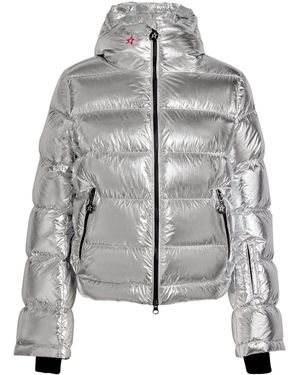 Perfect Moment Metallic Polar Flare Down Ski Jacket - Grey