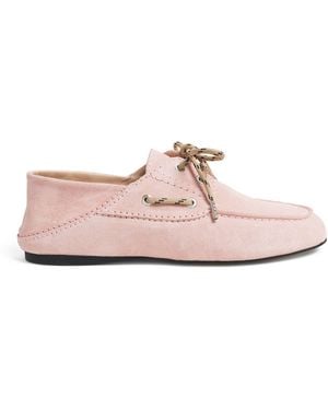 Sandro Suede Boat Shoes - Pink