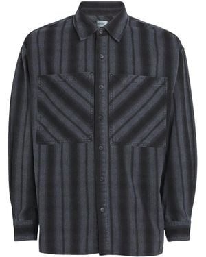 Agolde Cotton-Blend Stripe Brennan Shirt - Grey