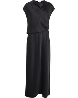 Vince Satin Draped Maxi Dress - Black