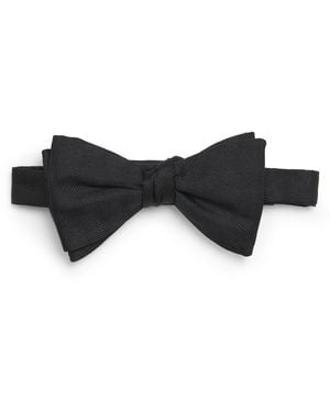Eton Silk Geometric Pre-Tied Bow Tie - Black
