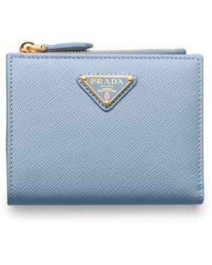 Prada Small Saffiano Leather Wallet - Blue
