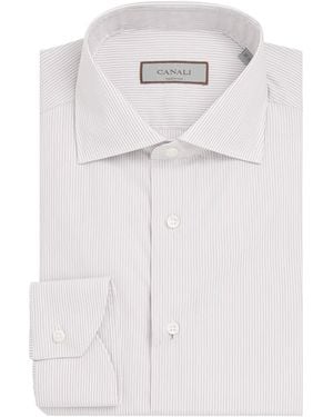 Canali Cotton Stripe Shirt - White