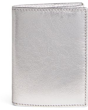 Comme des Garçons Leather Folding Card Holder - Grey