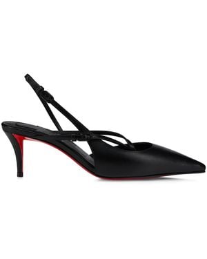 Christian Louboutin Twistissimo Leather Slingback Court Shoes 60 - Black