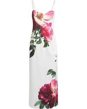 Alice + Olivia Floral Print Nina Midi Dress - Red