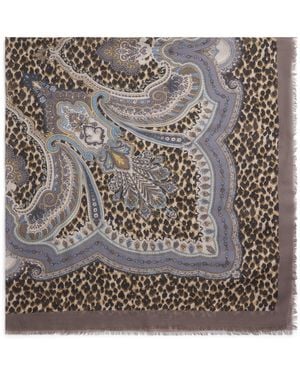 Etro Leopard Print Aida Shawl - Black