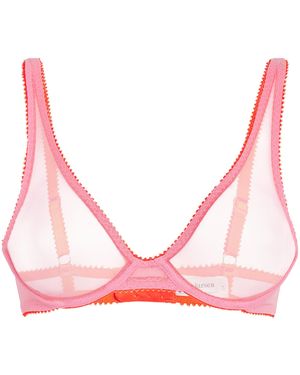 Dora Larsen Elsie Tulle Plunge Bra - Pink