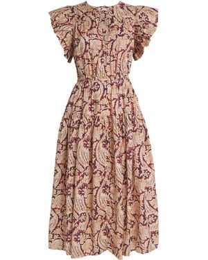 Ulla Johnson Kairi Flutter Midi Dress - Pink