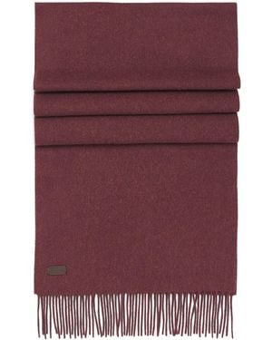 Canali Wool Fringe Scarf - Purple
