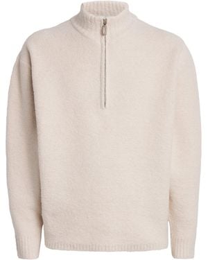 LE17SEPTEMBRE Wool-Blend Half-Zip Sweater - White