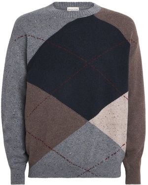 Johnstons of Elgin Cashmere Exploded Argyle Jumper - Grey
