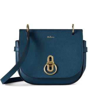 Mulberry Small Leather Amberley Satchel Cross-Body Bag - Blue