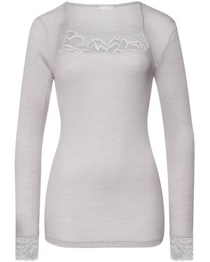 Hanro Wool-Silk Celeste T-Shirt - Grey