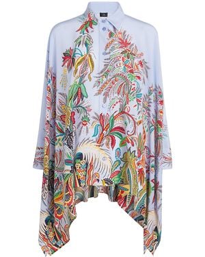Etro Silk Floral Asymmetric Shirt - White