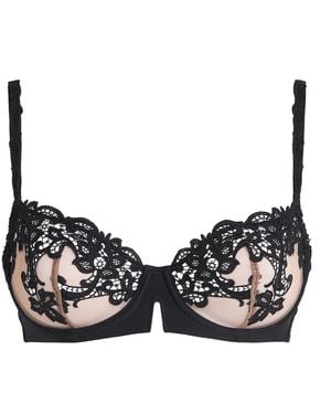 Simone Perele Lace Saga Half-Cup Bra - Black