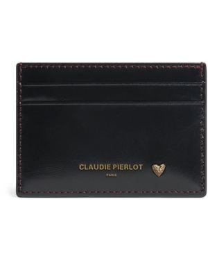 Claudie Pierlot Calfskin Card Holder - Black