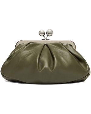 Weekend by Maxmara Lambskin Pasticcino Clutch Bag - Green