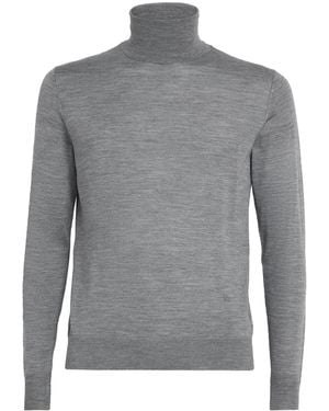 Isaia Wool-Silk-Cashmere Rollneck Jumper - Grey