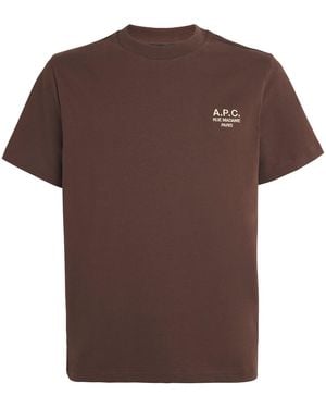 A.P.C. Cotton Logo T-Shirt - Brown