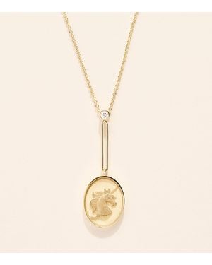 Retrouvai And Diamond Unicorn Grandfather Fantasy Necklace - Natural