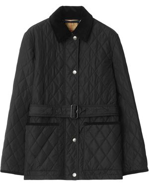 Burberry Quilted Shirt Collar Jacket - Black